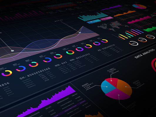 Analytics dashboard showing performance trends and data insights.